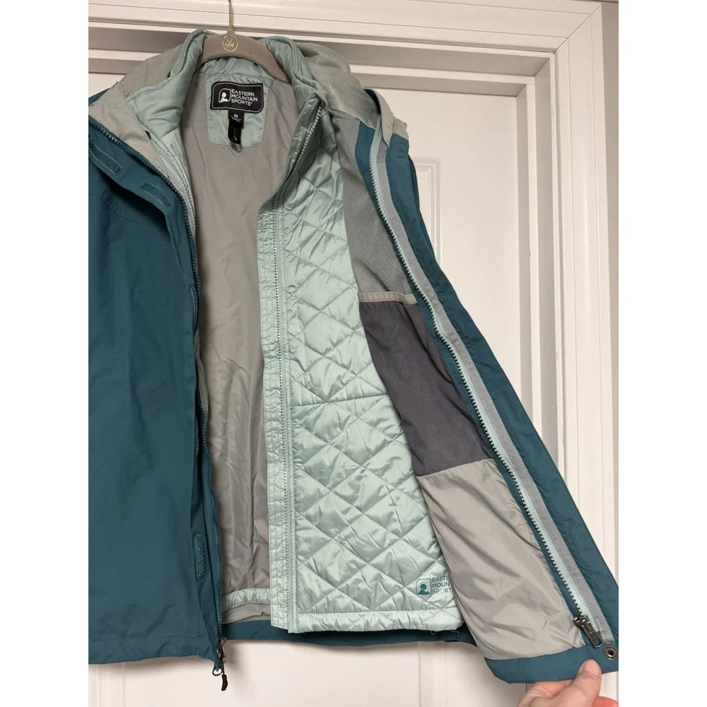 Eastern Mountain Sports, Women's 2 In 1‎ Teal Ski Jacket/Parka, Size Medium